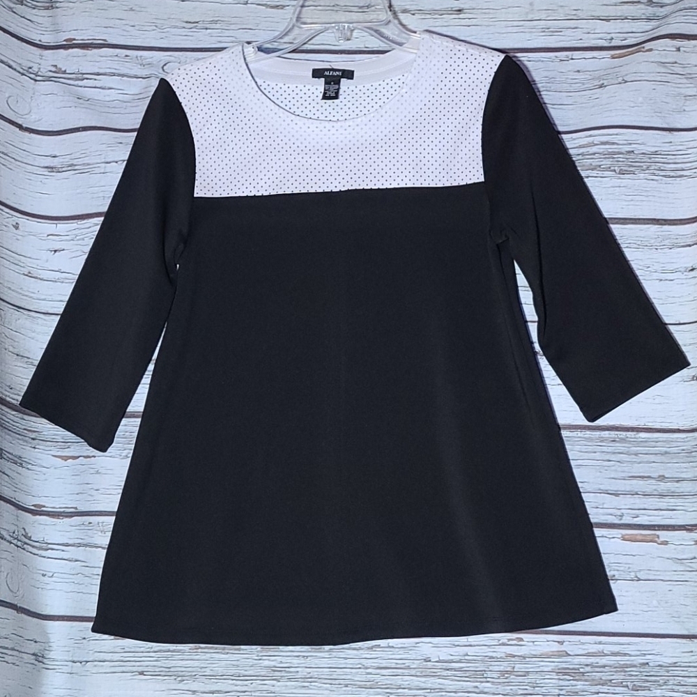 NWOT Alfani 3/4 sleeve scoop neck blouse top sz S